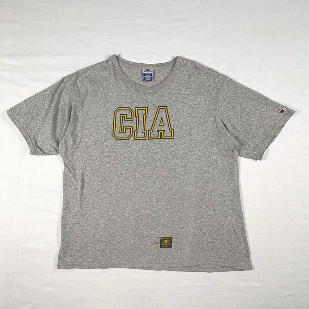 Vintage 90s Champion CIA T-Shirt Mens 2XL Gray Collegiate Varsity Athletic